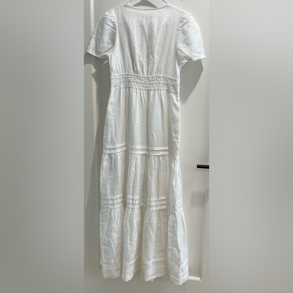 NWT quince white 100% european linen tiered maxi dress sz XS - Picture 2 of 15
